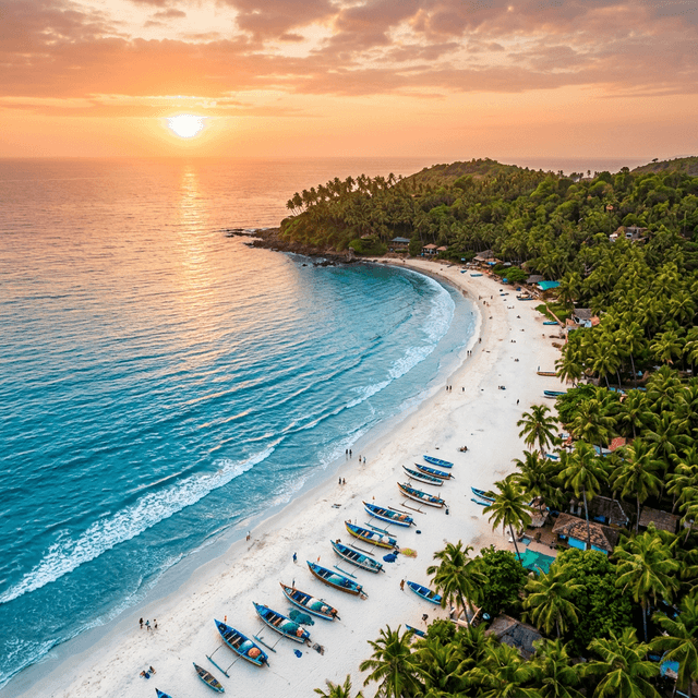Beautiful Goa beach at sunset